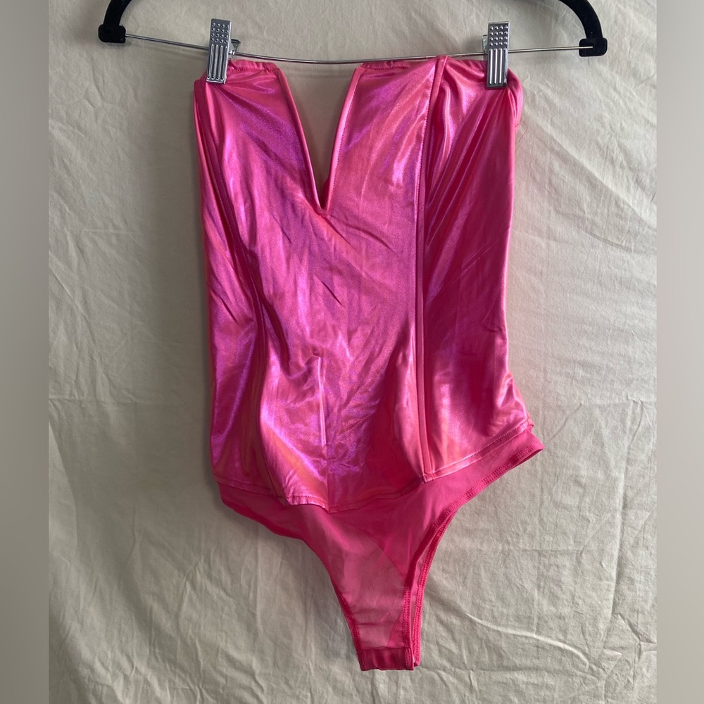 Fashion nova hot pink bodysuit festival rave